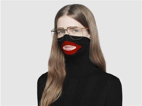 gucci black turtleneck red lips|Gucci black sweater.